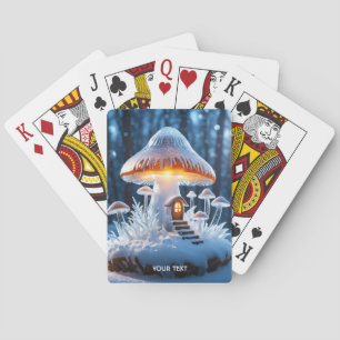 Fantasy Cute Mushroom House Ice Playing Cards