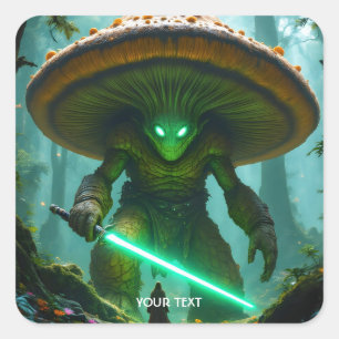 Fantasy Cute  Mushroom Sabre Forest Square Sticker