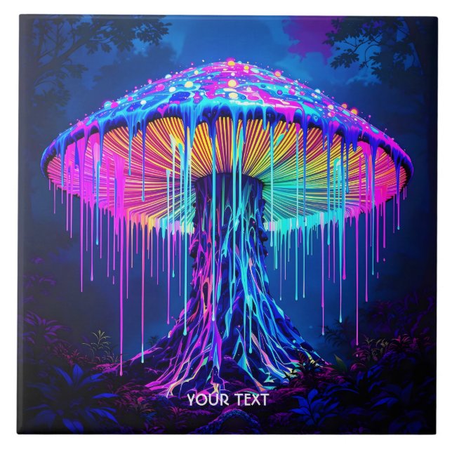 Fantasy Cute Mushroom Surreal Forest Tile (Front)