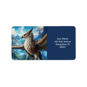 Fantasy Cute Myth Bird Mountains  Label