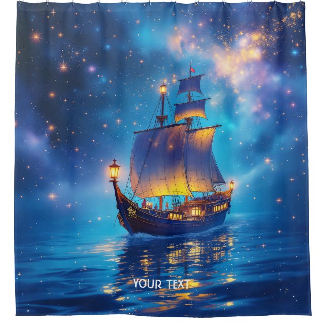 Fantasy Cute Night Boat Sea (Front)