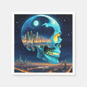 Fantasy Cute Night Head City Napkin
