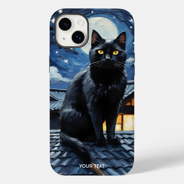 Fantasy Cute Night Stars Cat Case-Mate iPhone Case (Back)