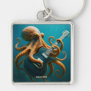 Fantasy Cute Octopus Playing Guitar Keychain