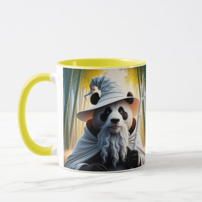 Fantasy Cute Old Panda Wizard Mug (Left)