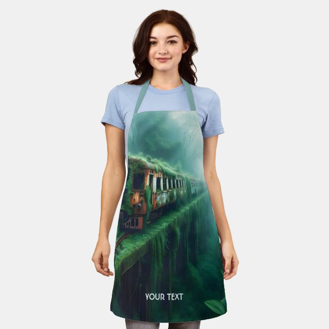Fantasy Cute Old Past Train Apron (Worn)