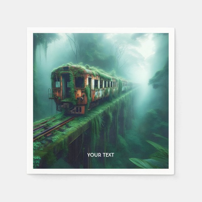 Fantasy Cute Old Past Train Napkin (Front)