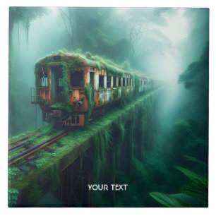 Fantasy Cute Old Past Train Tile