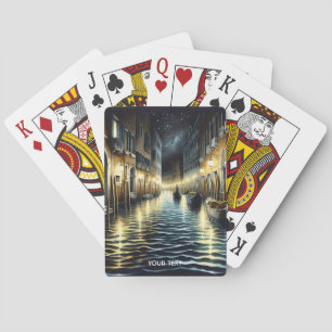 Fantasy Cute Old Venice Canal Playing Cards