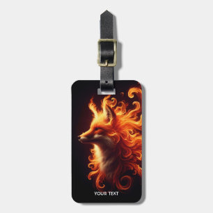 Fantasy Cute Orange Fox Fire Luggage Tag