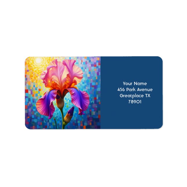 Fantasy Cute  Orange Pink Flower Label (Front)