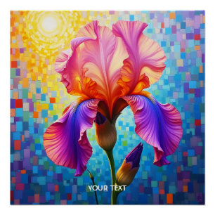 Fantasy Cute Orange Pink Flower Poster