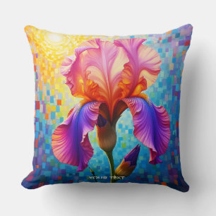 Fantasy Cute  Orange Pink Flower Throw Pillow