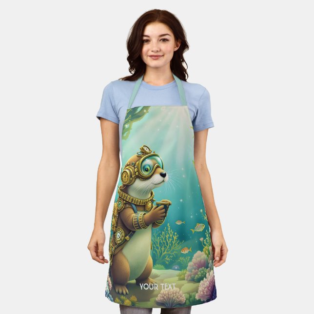 Fantasy Cute Otter Steampunk Suit Apron (Worn)