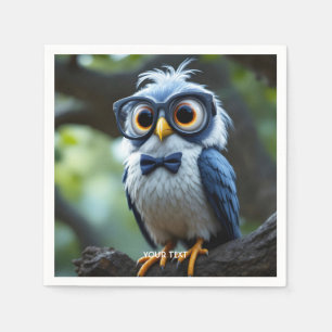Fantasy Cute Owl Glasses Bow Napkin