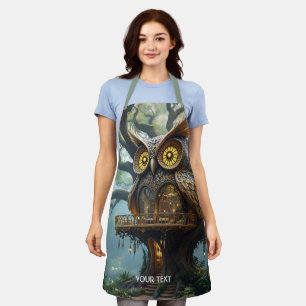 Fantasy Cute Owl Tree Forest Apron
