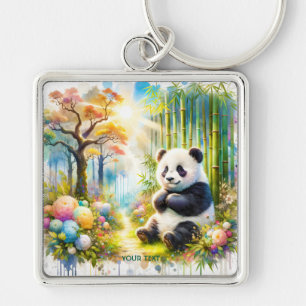 Fantasy Cute Panda Bamboo Forest Keychain