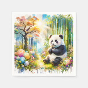 Fantasy Cute Panda Bamboo Forest Napkin