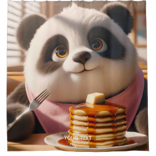 Fantasy Cute Panda Eating Pancakes