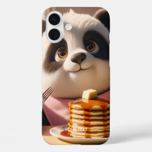 Fantasy Cute Panda Eating Pancakes iPhone 16 Plus Case