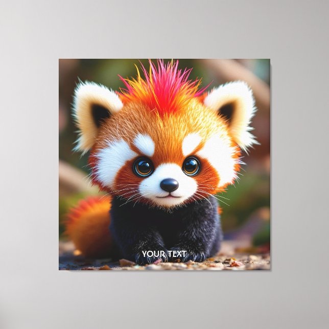 Fantasy Cute Panda Red Hai Canvas Print (Front)