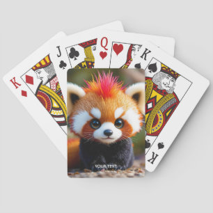 Fantasy Cute Panda Red Hai Playing Cards