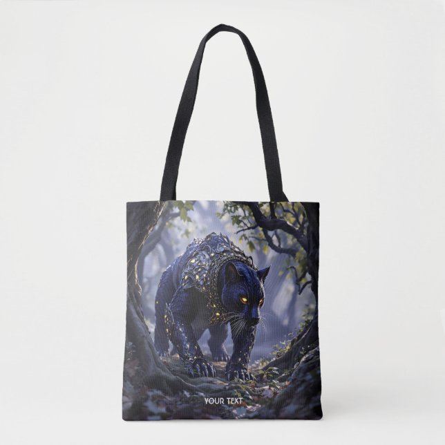 Fantasy Cute Panther Scale Armour Tote Bag (Front)