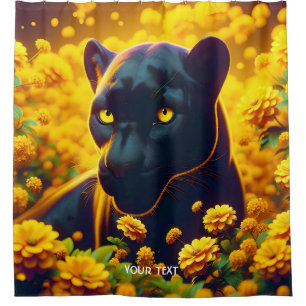 Fantasy Cute Panther Yellow Flowers