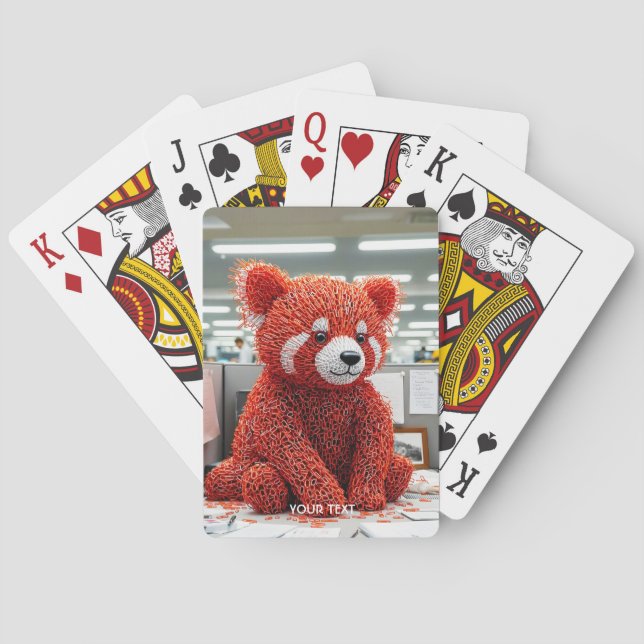Fantasy Cute Paper Clip Bear Playing Cards (Back)
