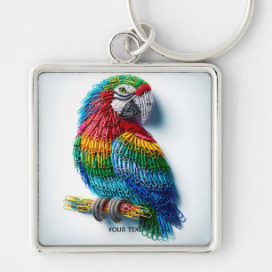 Fantasy Cute Paper Clips Bird Keychain