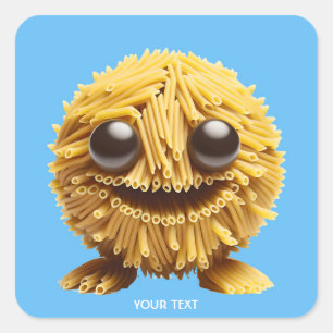 Fantasy Cute Pasta Smiling Creature Square Sticker