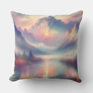 Fantasy Cute Pastel Pearl Watercolor Throw Pillow