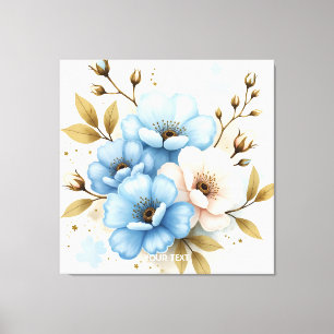 Fantasy Cute Pastel Watercolor Flowers Canvas Print