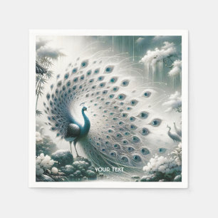 Fantasy Cute Peacock Rain Tree Napkin