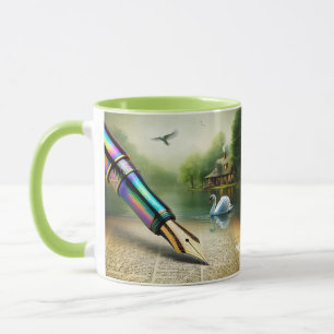 Fantasy Cute Pen Lake Swan Mug