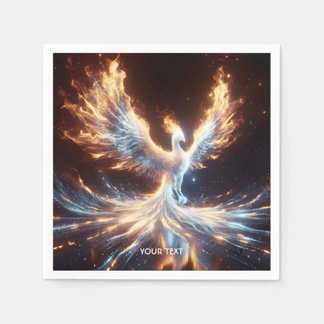 Fantasy Cute Phoenix Fire Reborn Napkin (Front)