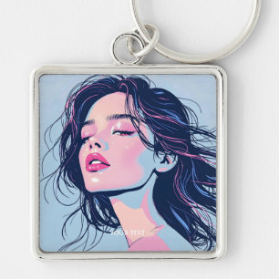 Fantasy Cute Pink Blue Girl Keychain