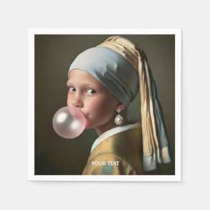 Fantasy Cute Pink Bubble Gum Napkin