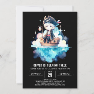 Fantasy Cute Pirate Birthday Invitation