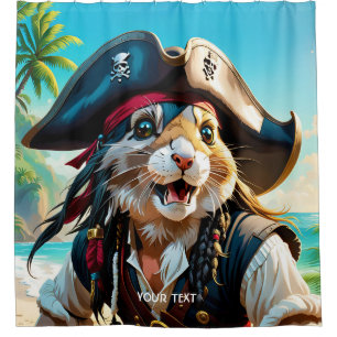 Fantasy Cute Pirate Cat Beach