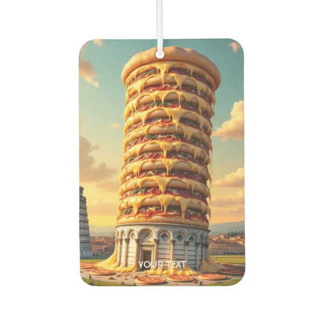 Fantasy Cute Pisa Tower Pizza Air Freshener (Front)