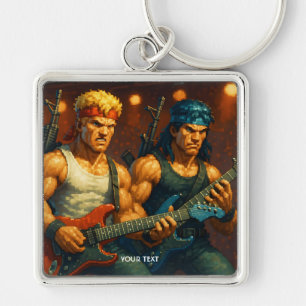 Fantasy Cute Pixelized Rock Band Keychain