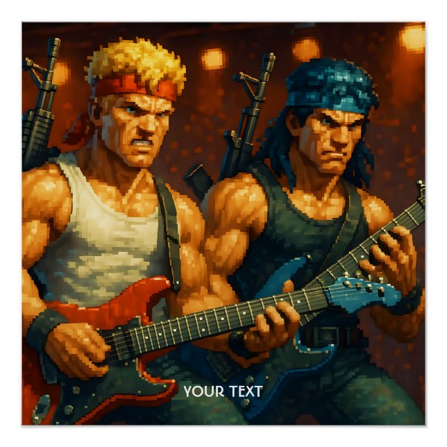 Fantasy Cute Pixelized Rock Band Poster (Front)
