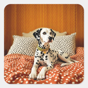 Fantasy Cute Polka Dog Dot Square Sticker