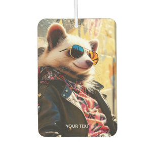Fantasy Cute Possum Leather Jacket Air Freshener