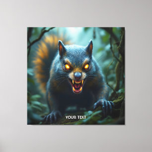 Fantasy Cute Prehistoric Angry Squirrel Canvas Print