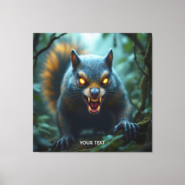 Fantasy Cute Prehistoric Angry Squirrel Canvas Print (Front)