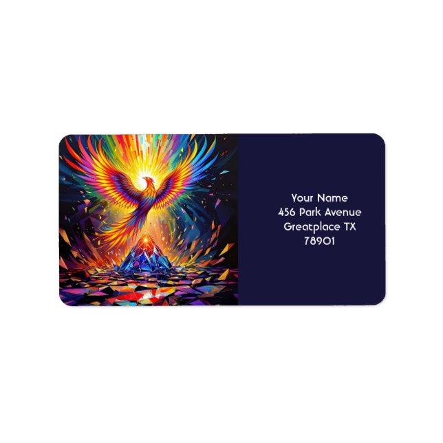 Fantasy Cute Prism Phoenix Rising Label (Front)