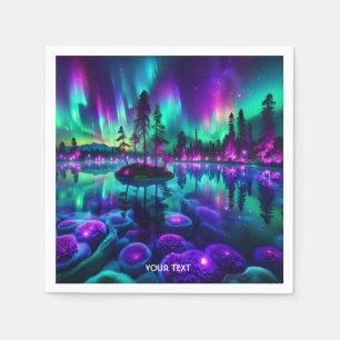 Fantasy Cute Purple Green Tones Napkin