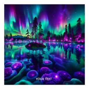 Fantasy Cute Purple Green Tones Poster